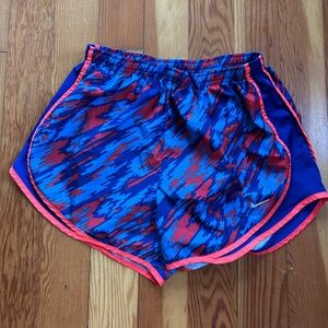 Women's Blue & Red Nike Athletic Shorts